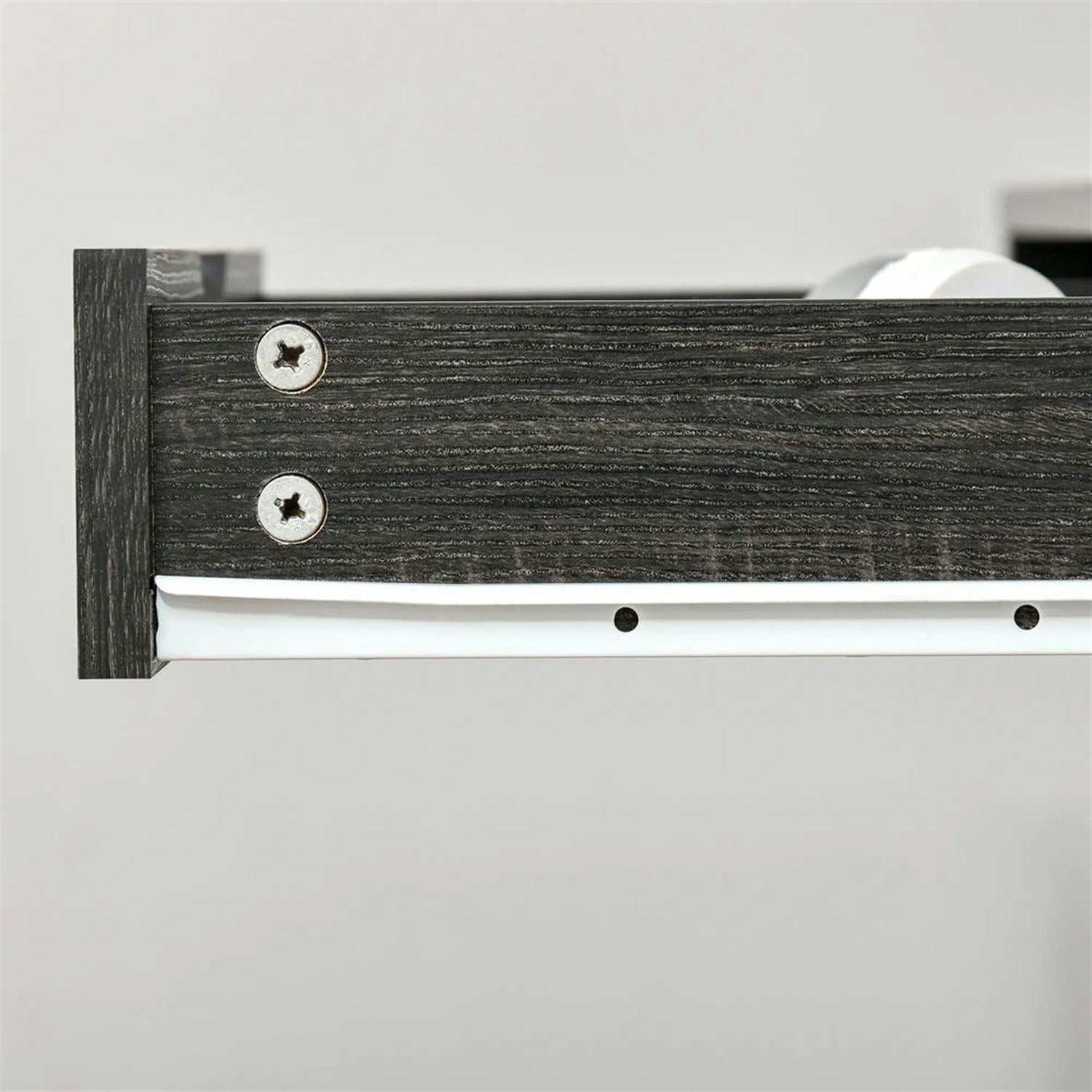 Demi Bonn Modern Office Desk with Drawer and Storage Shelves, Home Computer Desk for Living Room, Office, Study Writing Table PC Desks, Gray