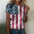 thumbnail image 3 of NIEWTR Womens Short Sleeve Crew Neck T Shirts USA Flag Patriotic Fashion Slim Top Tees Patriotic Tshirt July 4th T-Shirt(,XXL), 3 of 4