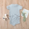thumbnail image 3 of IROINNID Infant Girl's Solid Ribbed Stitch Tops Shorts Outfits Set, 3 of 9