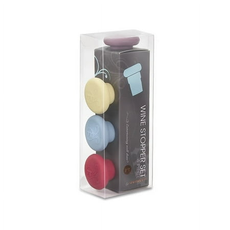 Outset Silicone Wine Bottle Stoppers, Multicolor Set of 4