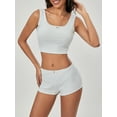 thumbnail image 3 of Biezeib Women's 2 Piece Lounge Set Sleeveless Lace Trim Cami Tops Skinny Shorts Sleepwear Sets, 3 of 6