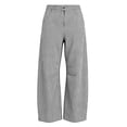 thumbnail image 7 of Lmueinov Women Wide Leg Striped Pants Plus Size Curved Summer Fall Pants Beach Vacation Clothes Button Zip Waist Travel Trousers with Pockets, 7 of 7