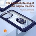 thumbnail image 6 of Allytech Clear Case for iPhone 15 Pro, Slim Case with Metal Ring Kickstand, Armor Lens Protection Shockproof Anti-Fingerprint Soft TPU Frame + Hard PC Back Protective Case - Blue, 6 of 7