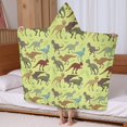 thumbnail image 5 of LightGreen Cartoon Dinosaurs Prehistoric Pattern Hooded Bath Towel，60"x35" for Ages 3 To 12 Kids, Quick Dry Lightweight Soft Microfiber Hood Beach Towel Cover Up for Kids, 5 of 7