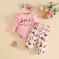 thumbnail image 2 of HCNTES Girls Clothes Newborn Baby Girls Outfits Girl Western Cowboy Motif Romper Jumpsuit Bodysuit Bowknot Pants Set 0 3 6 9 12 18 Months Fall Winter Clothes, 2 of 5