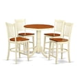 thumbnail image 5 of Ensemble de 5 Pcs Table et Chaises Hauteur Comptoir - Table de Pub et 4 Tabourets de bar avec Dossiers, 5 of 5