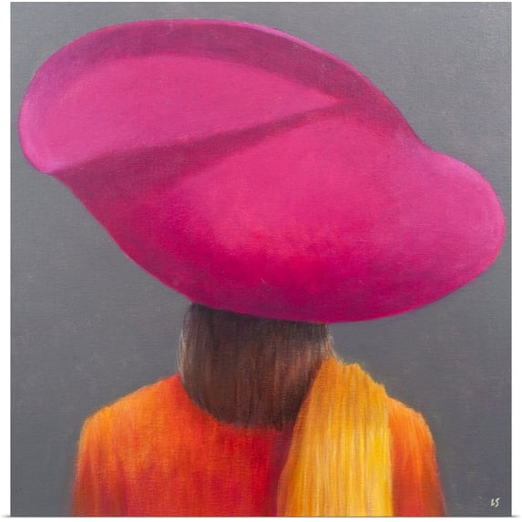 Great BIG Canvas | Rolled Lincoln Seligman Poster Print entitled Magenta Hat, Saffron Jacket, 2014