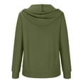 thumbnail image 7 of UAMVSH Hoodies for Women Comfy Button Long Sleeve Drawstring Hooded Sweatshirts Trendy Knitted Ribbed Casual Pullover Tops(Medium,Army Green), 7 of 7
