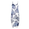 thumbnail image 5 of SMihono Robe Maxi Bohème d'Été pour Femmes Grande Taille Mode Femme Bretelles Taille Mi-Haute Col en V Sans Manches Rayée Imprimée Robe Longue de Plage, 5 of 5