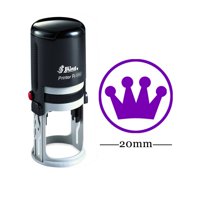 CROWN DESIGN Round Self Inking Kids Teacher Stamp Personalized Custom Shiny 20mm Rubber Mini Stamp