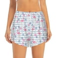 thumbnail image 2 of Xecao's Flamingo and Pineapple for a double-layer running short for women, perfect for gym, tennis, and more, featuring a convenient pocket., 2 of 9