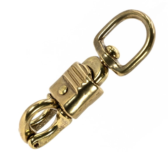 Jeffers Round Eye Swivel Brass Panic Snap, 3/4" x 3-5/8", Quick Release Hook, Horse Tack Snap for Lead Rope, Cross Ties or Chains, Replacement Hardware, Farm Equipment, Stable Supplies - 1 Pack