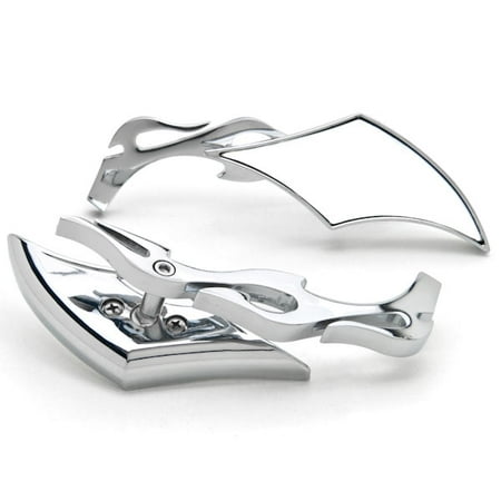 - Krator Chrome Twisted Flame Rearview Mirrors Harley Motorcycle Cruiser + Bolts Fits Most Harley Suzuki Honda Kawasaki Cruisers Touring Sportbike Scooters Rear View - Free Adapters