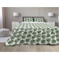thumbnail image 1 of Green Leaf Comforter & Sham Bedding Set, Tropical Jungle Leaves Palm Trees of Hawaii Watercolor Style Summer Nature, 3 pcs Duvet Set Microfiber Filling Quilt, 5 Sizes, White and Green, by Ambesonne, 1 of 4
