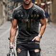 thumbnail image 2 of Men Clearance LYXSSBYX Big and Tall Mens Shirts Short Sleeves T Shirts Fashion Man Casual O-Neck Independence Day Short Sleeve Loose T-Shirt Blouse, 2 of 3