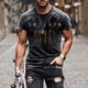 thumbnail image 1 of ICHUANYI Clearance Fashion Man Casual O-Neck Independence Day Short Sleeve Loose T-Shirt Blouse(Gray, XXXL) Ichuanyi Ichuanyi, 1 of 3