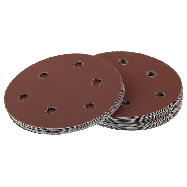30uds 5'' 6 Agujeros Lijado Discos 600 Grano Lija Papel Rojoondo Lija Papel