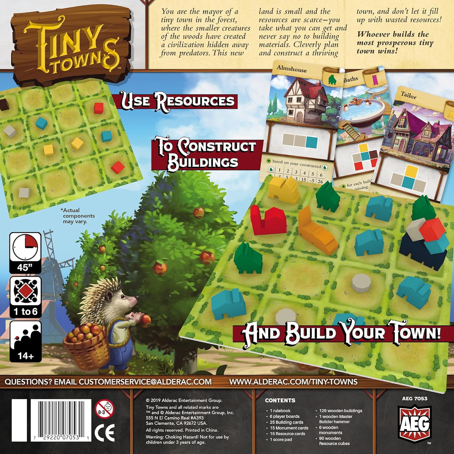 AEG Tiny Towns -  Strategy Town Building Board Game, Ages 14+, 1-6 Players, 45 Min