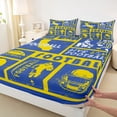 thumbnail image 3 of Castle Fairy Teens Adults Football Print 4pcs Bed Sheets,Sport Gamer King Sheets,Blue Yellow Super Cozy Sheet Set,Breathable Home Decor, 3 of 7