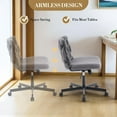 thumbnail image 5 of Luku Contemporary Criss Cross Office Chair on Wheels, Armless Wide Seat, 360° Swivel, Height Adjustable for Home Office, Study, and Vanity Use, 5 of 7