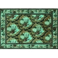 thumbnail image 1 of Ahgly Company Machine Washable Indoor Rectangle Animal Turquoise Blue Traditional Area Rugs, 5' x 7', 1 of 4