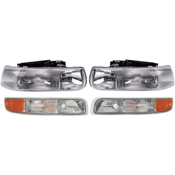 Headlight Assembly and Parking Light Kit 4 Piece - Compatible with 2000 - 2006 Chevy Tahoe 2001 2002 2003 2004 2005