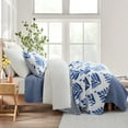 thumbnail image 3 of Levtex Home - Vintage Blossom Quilt Set - Twin/Twin XL Quilt and One Standard Sham - Blue Fan Design - Blue and White - Quilt (68x86in.) and Sham (20x26in.) - Reversible - Cotton/Cotton, 3 of 7