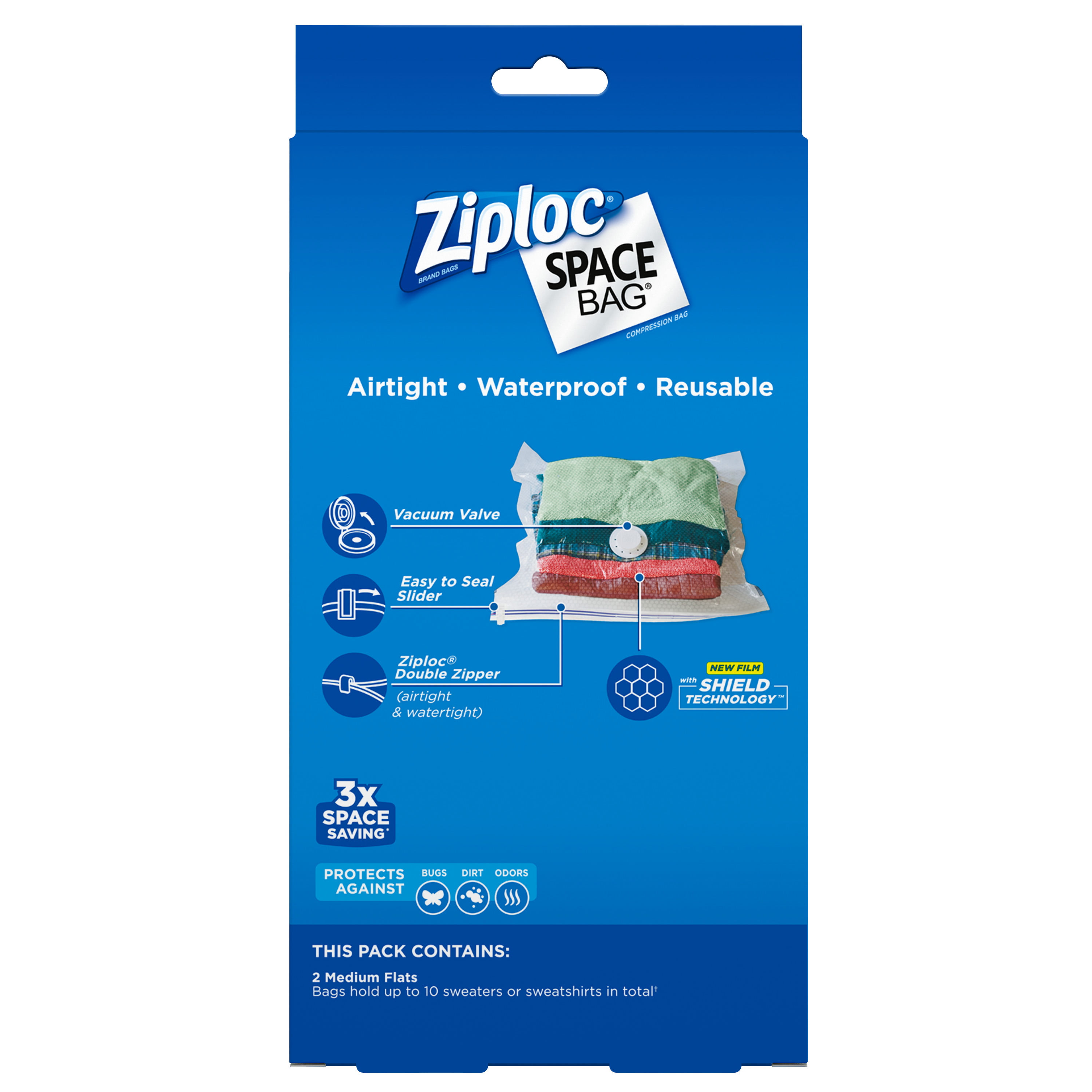 Ziploc Medium/Large/Xlarge Plastic Space Bag Combo 4-3/pack 704243 - The  Home Depot
