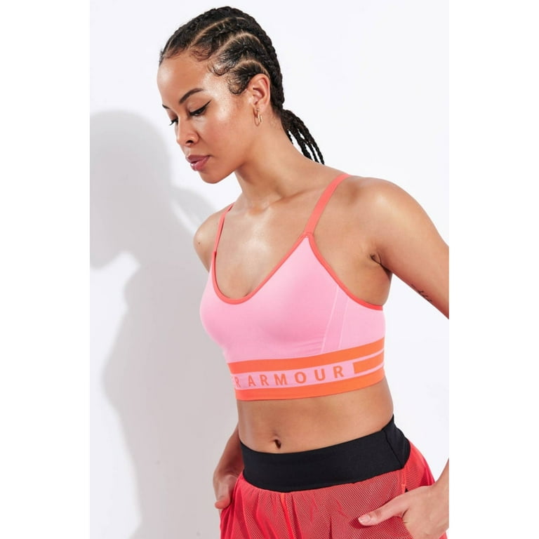 UNDER ARMOUR Intimates Pink Low-Impact Striped Everyday Sports Bra Size: SM  