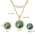 thumbnail image 4 of VAKKI 14K Gold Plated Initial Necklace Womens Purple Abalone Shell Coin Pendant Initial letter Necklace Pendant, 4 of 5