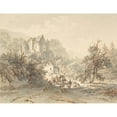thumbnail image 3 of Barend Cornelis Koekkoek 14x12 Black Modern Framed Museum Art Print Titled - Landscape with a Hunting Party (19th Century), 3 of 5