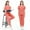 Orange, variant on LYMAYTER Womens V-Neck Medical Uniform Solid Color Multi-pocket Design Overalls Set for S-2XL