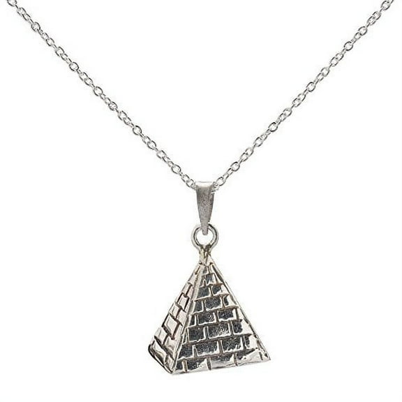 Sterling Silver Pyramid Pendant Necklace, 18"