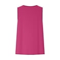 thumbnail image 4 of Tqcoqu Women's Ruffled Rounf Neck Sleeveless Tank Top Casual Loose Fit Solid Color Summer Blouse,Hot Pink,Women's M-XXXL, 4 of 9