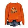 thumbnail image 4 of TKLPEHG Fall Pumpkin Sweatshirt for Women Thanksgiving Graphic Sweatshirts Long Sleeve Tops Fashion Crew Neck Loose Pullover (Orange,XL), 4 of 4