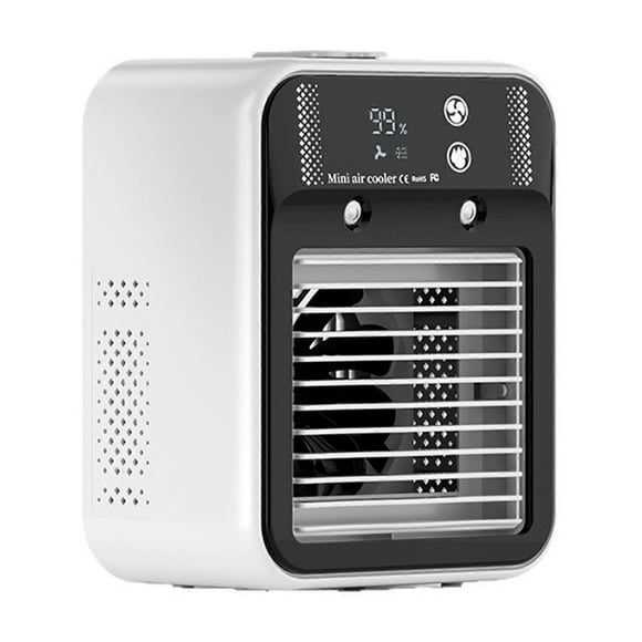 Portable Air Conditioner Cooling Fan Rechargeable Air Cooler 2 Speeds & Mist Spray Humidifier
