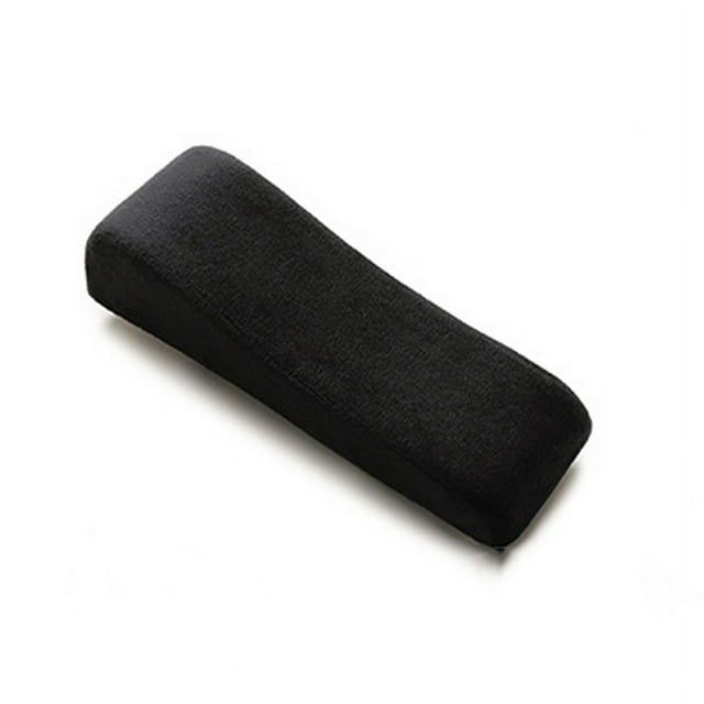 Almohadillas ergonómicas para reposabrazos de silla gamer, cojines para codos, modelo curvo para computadora, silla de ruedas, franela negra, parte delantera: 6 cm, trasera: 3 cm.
