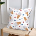 thumbnail image 6 of Throw Pillow Covers, Red Blue Stars Ice Cream Print Soft Square Pillow Cases with Invisible Zipper for Couch Bed Sofa, Farmhouse Fall Home Decor 18"x18", 6 of 7
