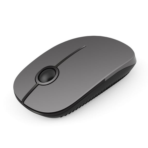 VIVEFOX Wireless Mouse for Laptop, 2.4G Ultra Thin Silent Mouse, with USB Nano Receiver Portable Mobile Optical Cordless Mouse for Laptop, PC, Computer, Mac(Gray and Black)