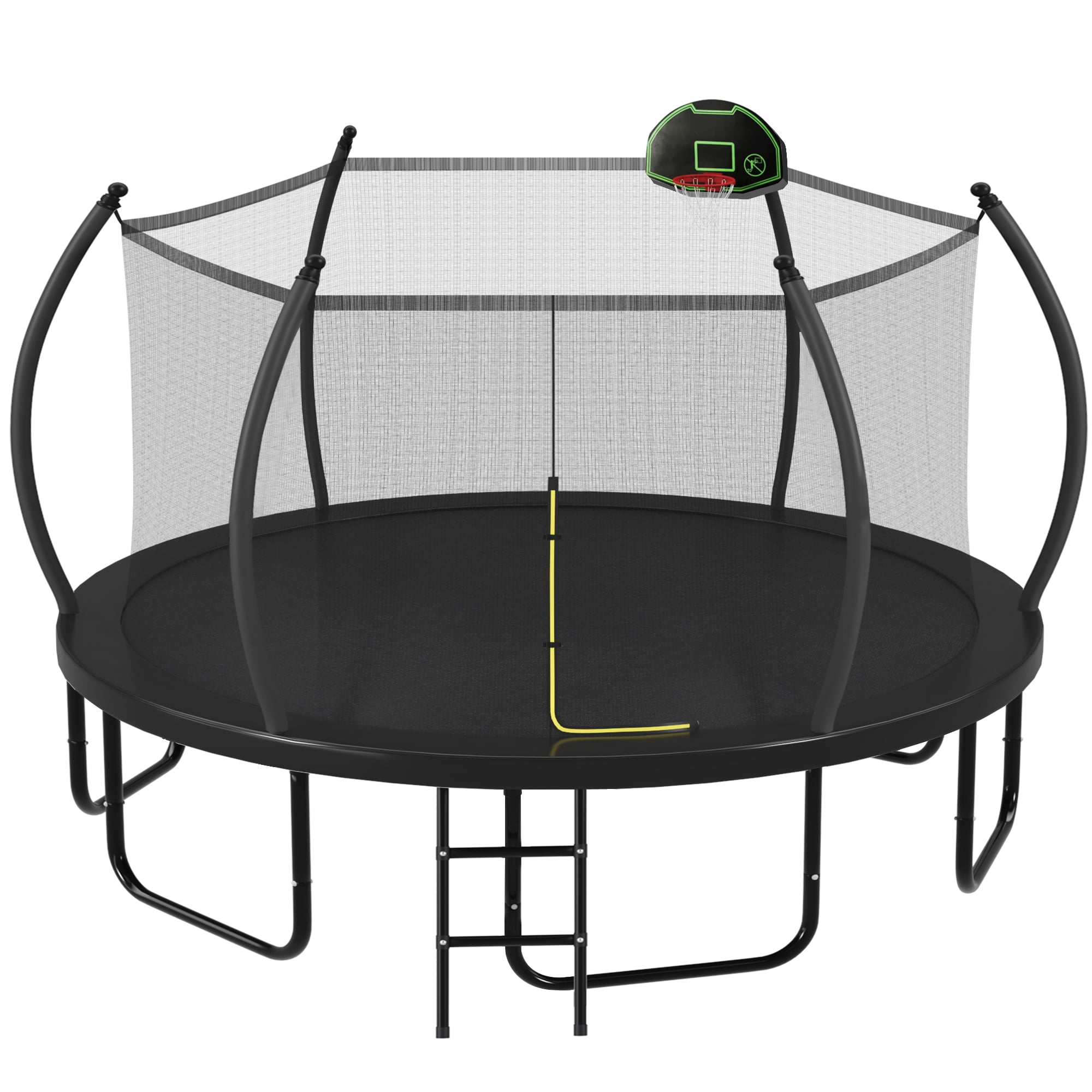 Euroco 16FT Trampoline with Basketball Hoop, Outdoor Trampoline with Enclosure Net for Kids and Adults