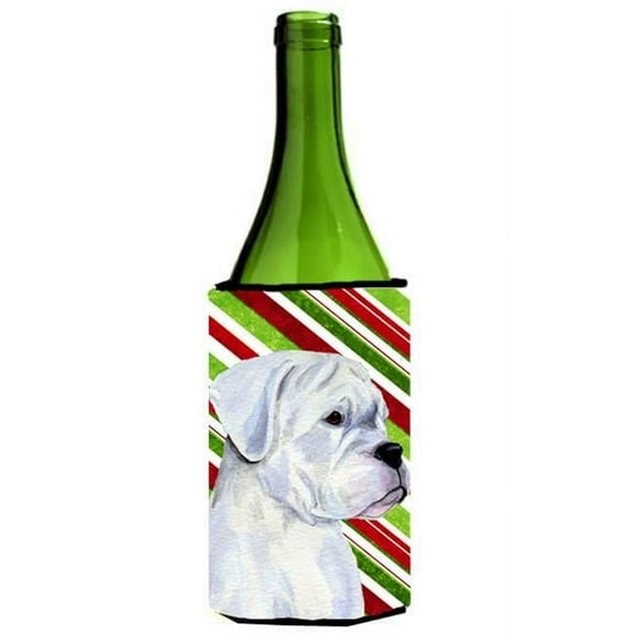 Boxer Candy Cane Holiday Christmas Wine Bottle Hugger - 24 oz.