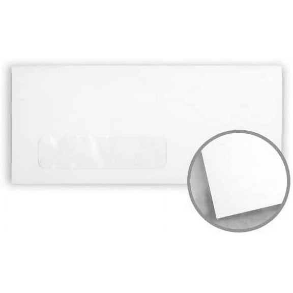White Envelopes - No. 10 Window (4 1/8 x 9 1/2) 24 lb Writing Wove 2500 per Carton