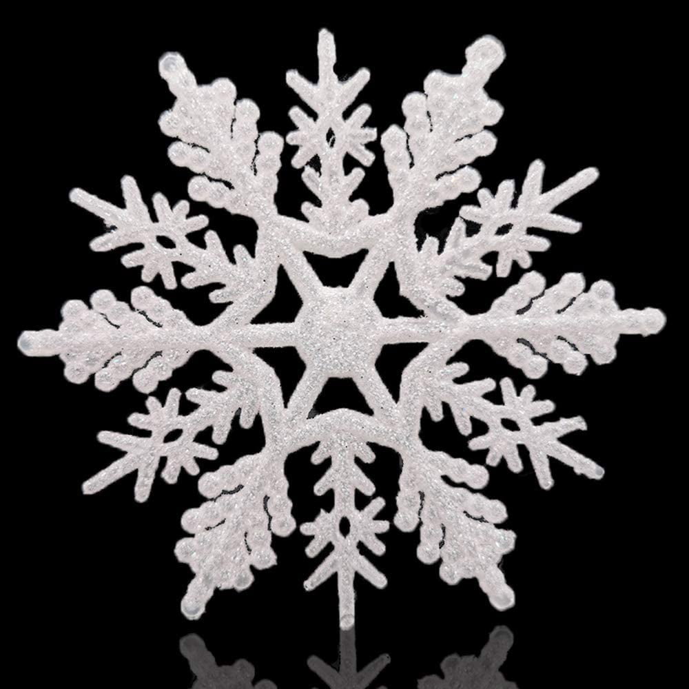 5 Packs Home Decor Vintage White Snowflake Ornaments Christmas Party Decoration 