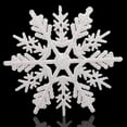 thumbnail image 1 of Lojalitet - Juego de 5 copos de nieve grandes con purpurina blanca, 12" de diámetro, adornos colgantes decorativos navideños, decoración para ventanas, decoraciones invernales para exteriores$Copos, 1 of 6