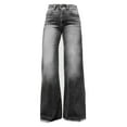 thumbnail image 4 of Sngxgn Women Distressed High Waist Wide Leg Jeans Denim Pants(Black,S), 4 of 4