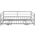 thumbnail image 6 of SESSLIFE Metal Daybed with Adjustable Trundle, Twin Size Daybed with Twin Size Pop Up Trundle Bed, Heavy-Duty Sofa with Portable Folding Trundle Bed for Bedroom Living Room, Silver, 6 of 7
