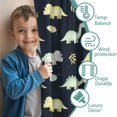 thumbnail image 3 of Blackout Kids Curtains,DarkBlue Cartoon Dinosaurs Leaves Pattern Childrens Insulated Curtains Set Of 2,Bedroom Essentials,Toddler Room Decor 42"x54", 3 of 5