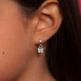 thumbnail image 2 of 925 Sterling Silver Girls Clear Cubic Zirconia Butterfly Dangle Hoop Earrings, 2 of 5