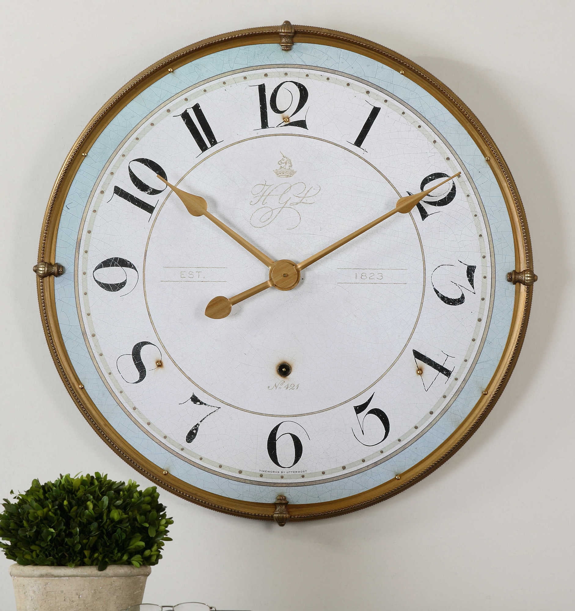 Uttermost 06091 Torriana Antique French Country 32" Round Old World Large Wall Clock