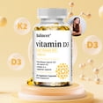 thumbnail image 4 of Balincer Vitamin D3 + K2 Supplement, 5000 IU,GMO Free,Vegan, 120 Vegetarian Capsules, 4 of 6